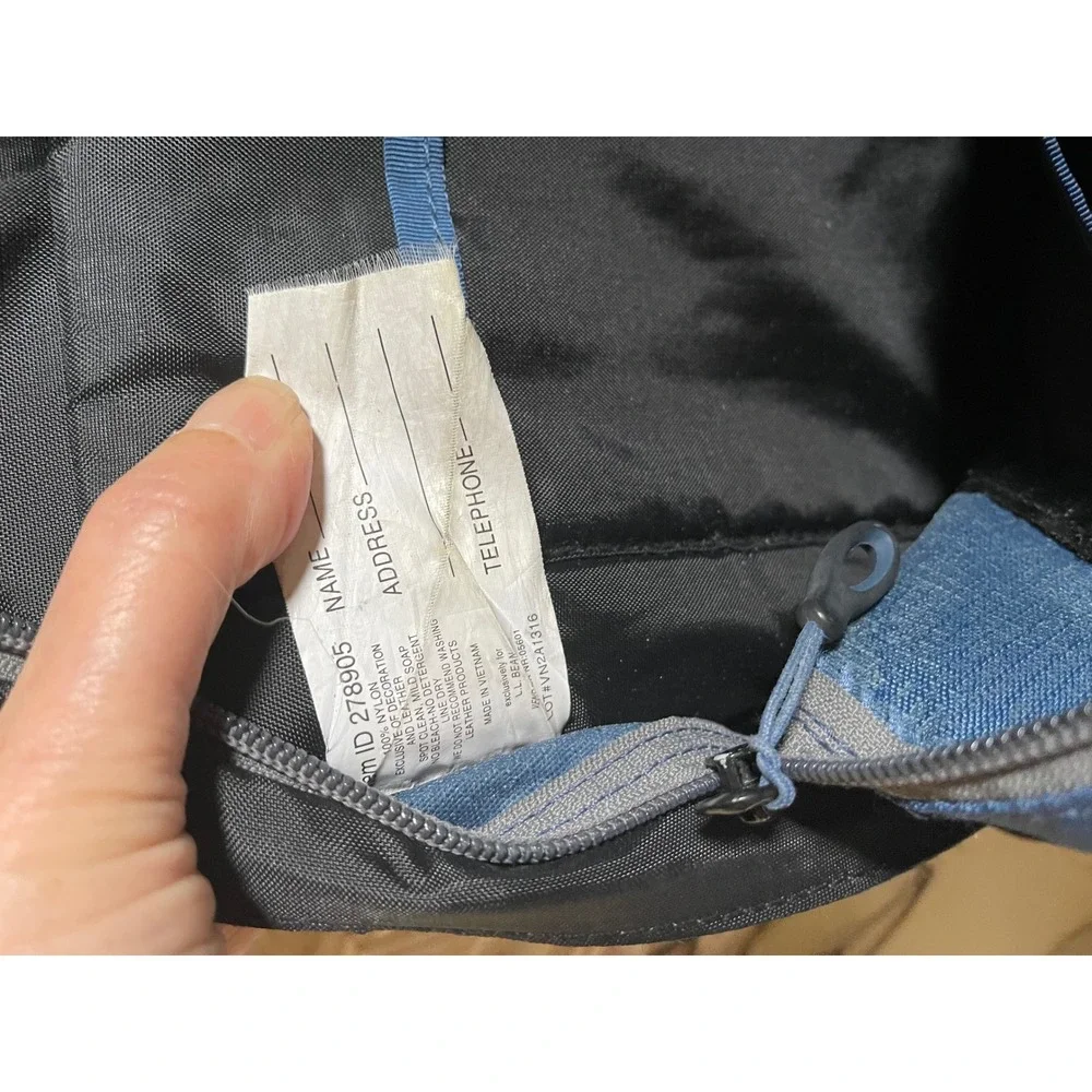 LL Bean Laptop Pack Backpack Blue Black High School College Travel Hiking Bag